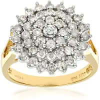 Diamant L'Eternel Ring 'Cluster-Ring aus 750 Gelbgold mit Diamant' guld