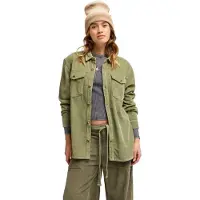 Roxy - Mærker - Let It Go Cord Shirt Oil Green til Unisex - Størrelse M - Kaki