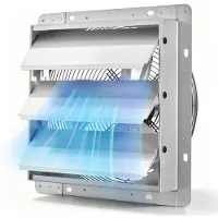 Vevor 312 mm udsugningsventilator til vægmontering, 1250 CFM, automatiske lameller, robust stålhus, lav støj, AC-motor, ventilation og køling til loft, garage, lade, drivhus, værksted, sølv