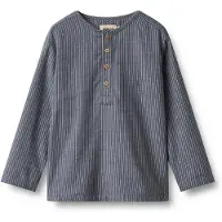 Wheat Skjorte - Bjørk - Greyblue Slub Stripe - - 5 år (110) - Skjorte