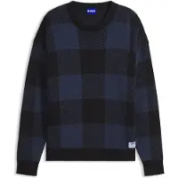 HUGO Relaxed-fit sweater med buffalotern