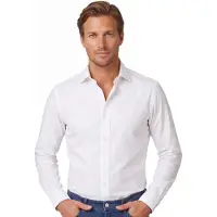Ralph Lauren Polo Ralph Laurentil mænd. 712827064002 Slim fit poplin-skjorte hvid (43), Casual, Bomuld, Klassisk, Lange ærmer