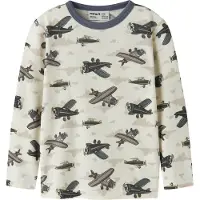 Name it Bluse - Uld - NmmWillitus - Snow White/Airplanes - - 5 år (110) - Bluse