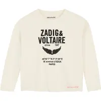 Zadig & Voltaire Bluse - Off White m. Sort - - 10 år (140) - Bluse