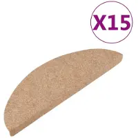 vidaXL selvklæbende trappemåtter 15 stk. 56x17x3 cm beige