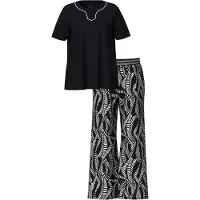 Ulla Popken Pyjamas sort / hvid