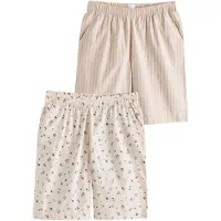 Next Pyjamasbukser creme / ecru / choko / magenta