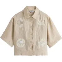 Next Bluse 'N. Premium' beige / mørkebeige / hvid