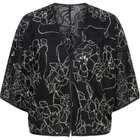 Ulla Popken Bluse sort / hvid