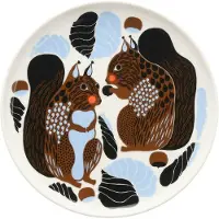 Marimekko Kurre tallerken White-brown-black-light blue