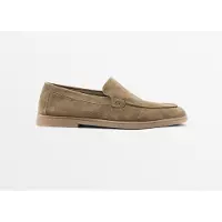 Massimo Dutti - Female - Loafers I Spaltlæder - Mink - 37