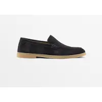 Massimo Dutti - Female - Loafers I Spaltlæder - Blå - 38