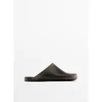 Massimo Dutti - Female - Clog Med Åben Hæl I Skind - Brun - 42