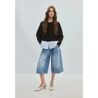 Stradivarius Strikket Sweater Med Flagermusærmer Og To Materialer 0-400 L