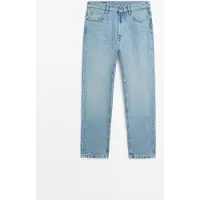 Massimo Dutti - Male - Tilspidsede, Forvaskede Afblegede Jeans - Lys Blå - 32