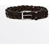 Massimo Dutti - Male - Flettet Bælte I Nappalæder - Brun - 100
