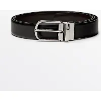 Massimo Dutti - Male - Vendbart Bælte I Nappaskind - Sort - 100