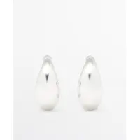 Massimo Dutti - Female - Halvmåne-Hoop-Øreringe - Sølv - 01