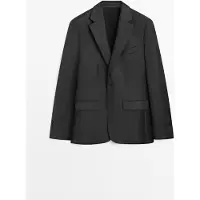 Massimo Dutti - Male - Habitjakke I 100 % Cool Wool - Kulgrå - 50