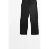 Massimo Dutti - Female - Capris I Skind - Sort - M