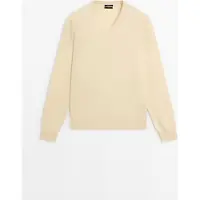 Massimo Dutti - Female - Striktrøje I 100 % Kashmir - Vanilje - M