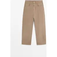 Massimo Dutti - Male - Poplin-Bukser Med Denimlook Og Barrel Fit - Brændt - 34