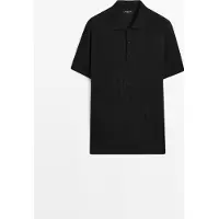 Massimo Dutti - Male - Polotrøje I Uldblanding - Sort - L