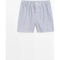 Massimo Dutti - Male - Stribede Boxershorts I 100 % Bomuld - Marineblå - Xl