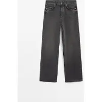 Massimo Dutti - Female - Højtaljede Jeans Med Brede Ben - Grå - 38