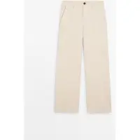 Massimo Dutti - Female - Relaxed Fit Bukser I Hør-Blanding - Meleret Gyldenbrun - 40