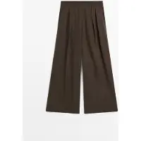 Massimo Dutti - Female - Løse Bukser Med Vidde Og Læg - Brun - 38