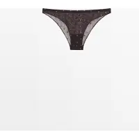 Massimo Dutti - Female - Halvt Gennemsigtige Trusser Med Polkaprikker - Brun - L