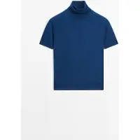 Massimo Dutti - Female - Striktrøje Med Turtleneck - Kongeblå - M