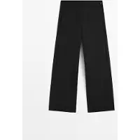 Massimo Dutti - Female - Bukser Med Lige Ben Og Blødt Fald - Sort - 34