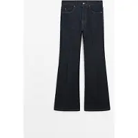 Massimo Dutti - Female - Skinny Flare Jeans Med Høj Talje - Mørkeblå - 34