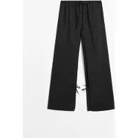 Massimo Dutti - Female - 2-Lags Bukser Med Bindedetaljer - Sort - 42