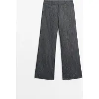 Massimo Dutti - Female - Jeans Med Brede Ben - Indigoblå - 38