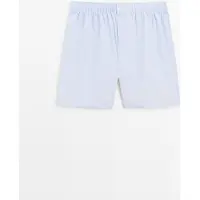 Massimo Dutti - Male - Boxershorts I 100 % Bomuld Med Mikrostriber - Himmelblå - M