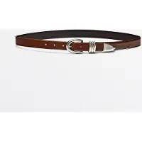 Massimo Dutti - Female - Bælte I Nappaskind Med Metaldetalje - Brun - M / 85cm