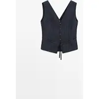 Massimo Dutti - Female - Denimvest, Komplet Sæt - Mørkeblå - M