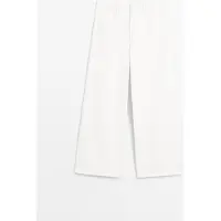 Massimo Dutti - Female - Wide Leg Jeans I Letvægtsstof - Hvid - 34