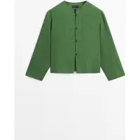 Massimo Dutti - Female - Flydende Skjortejakke Med Knapdetaljer – Total Look - Petroleumsblå - M