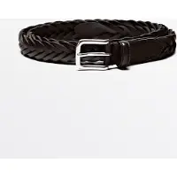Massimo Dutti - Male - Flettet Bælte I Skind - Brun - 100