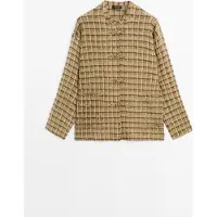 Massimo Dutti - Female - Løstsiddende Ternet Skjorte - Sennepsgul - Xs