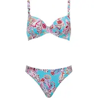 Olympia Bikini lyseblå / oliven / magenta / hvid