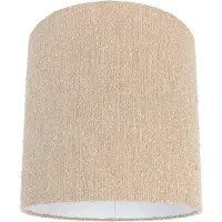 QAZQA Stoflampeskærm beige med bouclé-stof 40/40 cm
