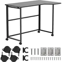 Macleans FOLDABLE DESK WITH CASTERS FOLDABLE DESK, BLACK, MOBILE, 100X65CM, MAX. 50KG, CORNER, L-SHAPED, MC