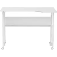 Macleans FOLDING DESK / TABLE, WHITE, MOBILE, 100X73CM, MAX. 50KG, CORNER, L-SHAPED, MC-126 L/W