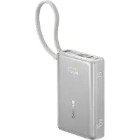 Baseus PicoGo 10000mAh 45W powerbank med digitalt display og indbygget USB-C-kabel - titanium