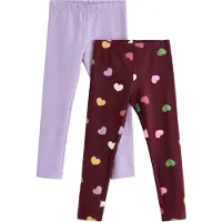 Lindex Leggings grøn / lavendel / cyclam / hvid